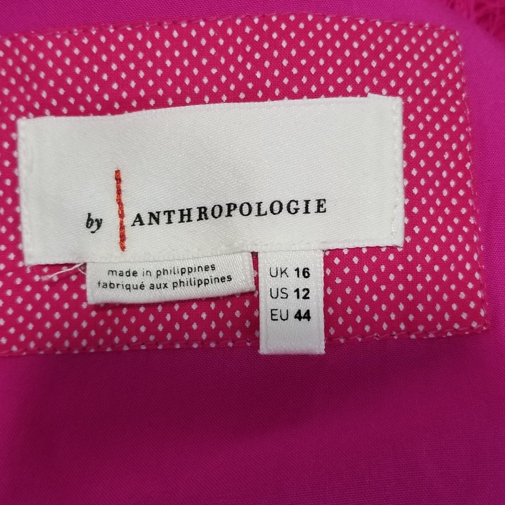 By Anthropologie Roxie Textured Finger Shift Dress Size 12 - Picture 4 of 13